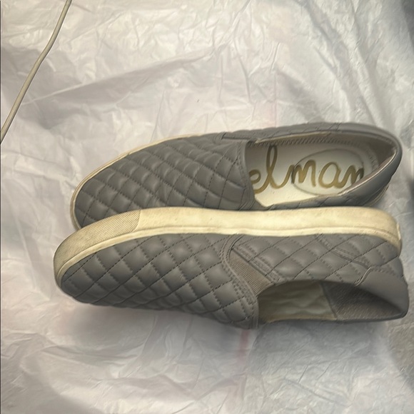 Sam Edelman Gray Slip-On Flats with Quilted Texture - Picture 4 of 5